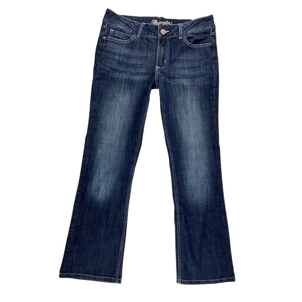 Wrangler Womens Dark Wash Bootcut Denim Blue Jeans Mid Rise‎ Size 11x32